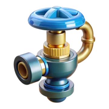 an image of a blue and gold valve