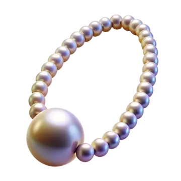 a pearl necklace on a white background
