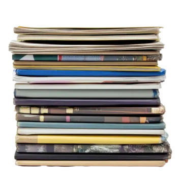 a stack of books on a white background