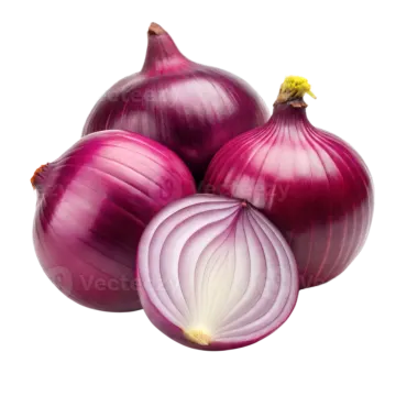 a bunch of red onions on a white background