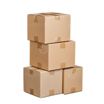 a stack of cardboard boxes on a white background