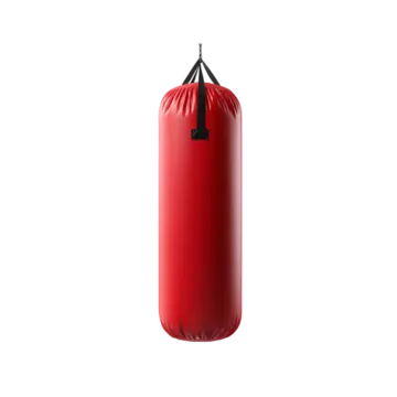 a red punching bag on white background