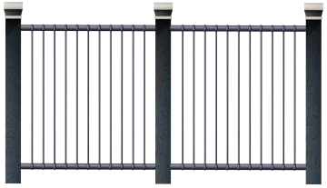 a pair of black steel railings on white background