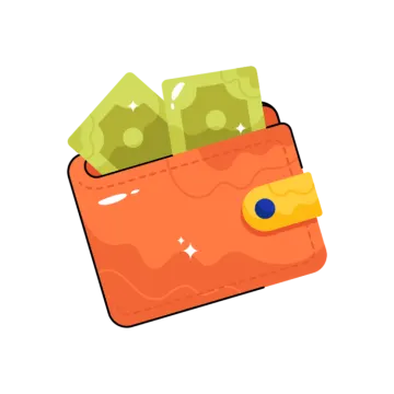 a wallet with money in it