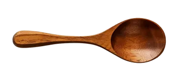 a wooden spoon on a white background