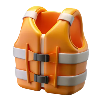 an orange life vest on a white background