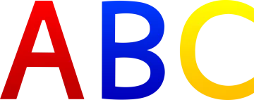 the abc logo is shown in red, yellow and blue