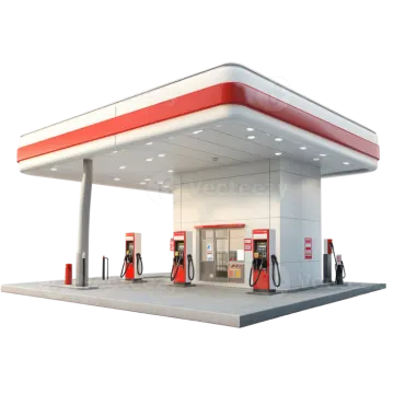 a gas station on a white background