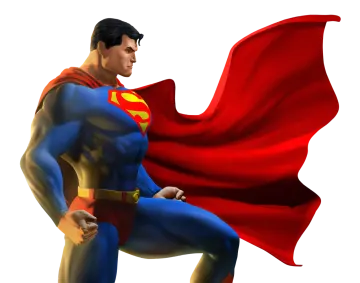 a man in a superman costume with a red cape