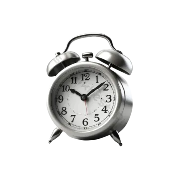 an alarm clock on a white background