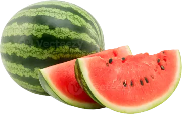 a watermelon and a slice of watermelon on a white background
