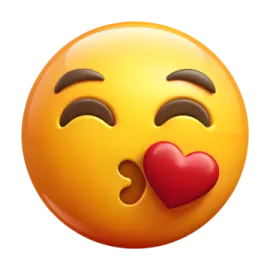 a smiley face with a heart in its mouth