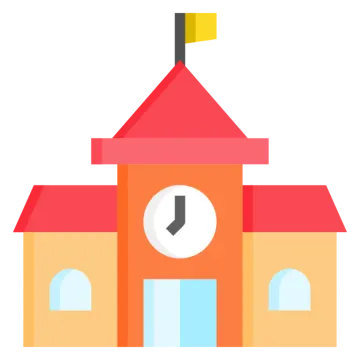 a church with a clock on top