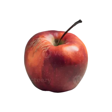 a red apple on a white background