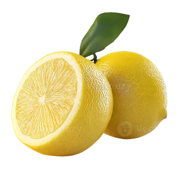 two lemons with leaves on a white background