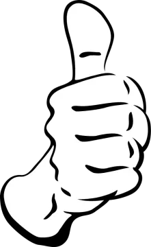 a black and white drawing of a hand