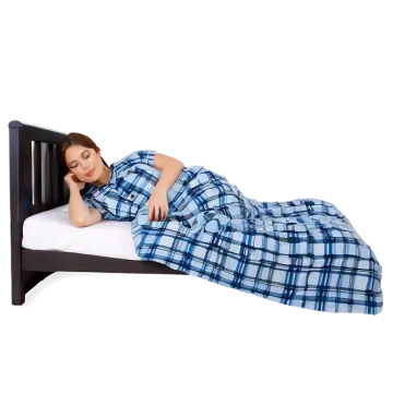 a woman laying on a bed with her eyes closed