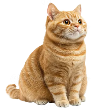 an orange cat sitting on a white background