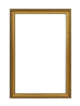 a gold frame on a white background