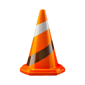 a traffic cone on a white background
