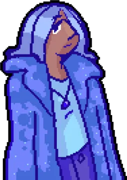 an image of a person wearing a blue cloak