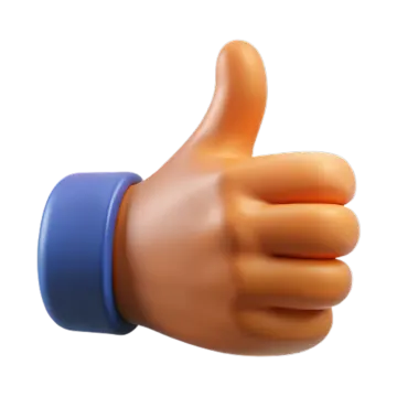 a thumbs up hand with a thumb on it
