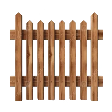 a wooden fence on a white background