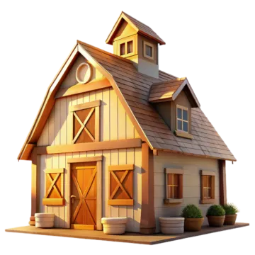 a small wooden house with a brown roof