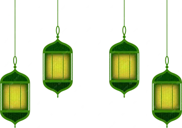 three green lanterns hanging from the ceiling