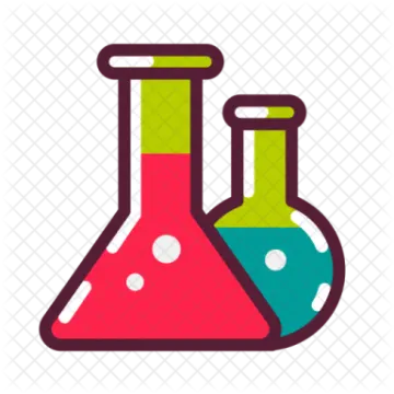 a pair of laboratory flasks