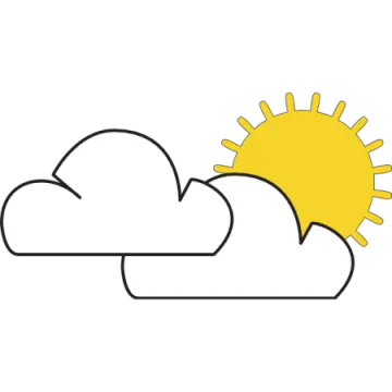 a drawing of a sun and clouds