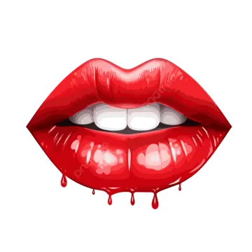 a red lips with dripping blood on it