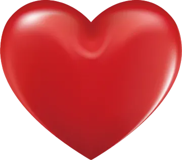 a red heart on a white background
