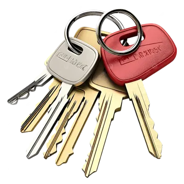 a bunch of keys on a white background