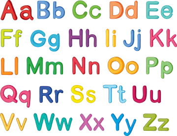 a colorful alphabet with letters and numbers