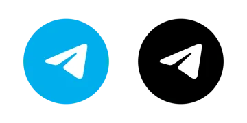 two blue and black oval logos with a white background