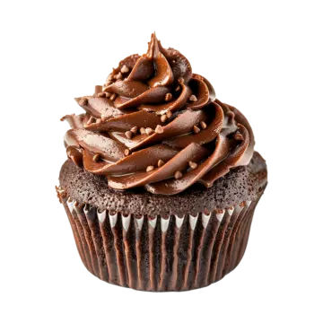 a cupcake with chocolate frosting on top
