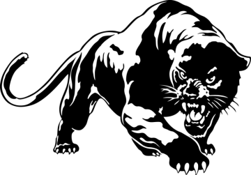 a black panther running with its mouth open