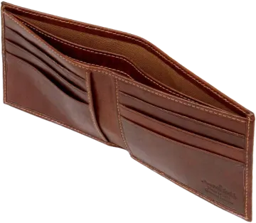 a brown leather wallet