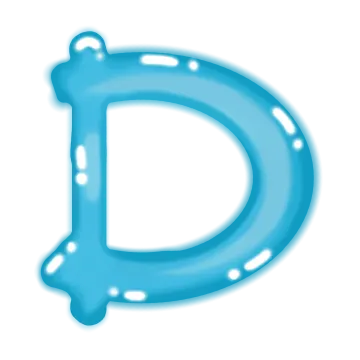 a blue balloon letter d
