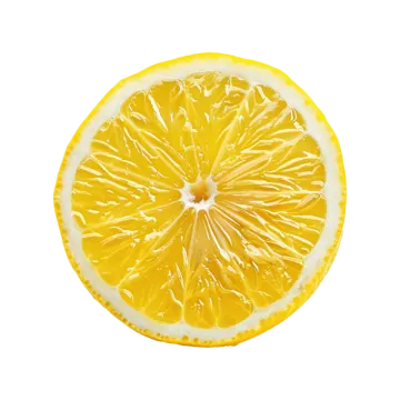 a slice of lemon on a white background