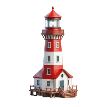 a model of a lighthouse on a white background