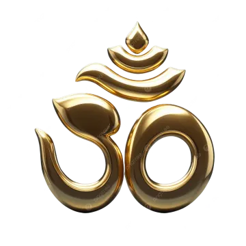 a golden oma symbol on white background