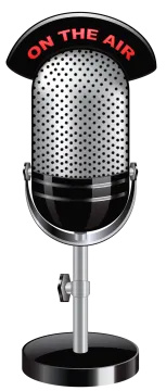 a microphone with the words on it