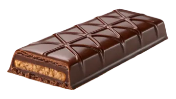 a chocolate bar on a white background