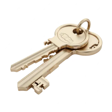 an image of a gold key on a white background