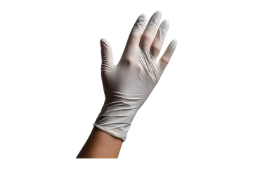 a pair of white gloves on a white background