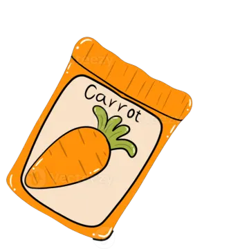 a jar of carrots on a white background