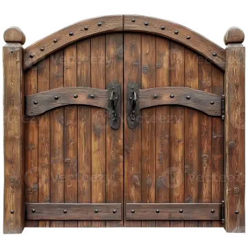 a close up view of a wooden gate