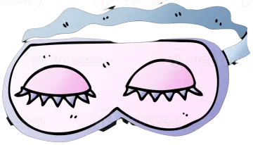 a sleeping mask with eyes closed